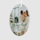 Green Simple Foto Ornament (Vorderseite)