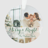 Green Simple Foto Ornament (Vorderseite)