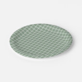 Green Simple Gingham Gender Neutral Baby Shower Pappteller (Schrägansicht)