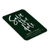 Green Simple Handwriting Calligraphy Save the Date Magnet (Rechte Seite)