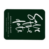 Green Simple Handwriting Calligraphy Save the Date Magnet (Horizontal)