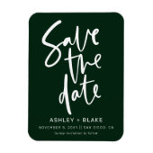 Green Simple Handwriting Calligraphy Save the Date Magnet (Vertikal)