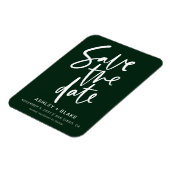 Green Simple Handwriting Calligraphy Save the Date Magnet (Linke Seite)