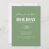 Green Simple Holiday Party Snowflake Einladung (Vorderseite)