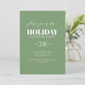 Green Simple Holiday Party Snowflake Einladung (Stehend Vorderseite)