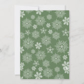 Green Simple Holiday Party Snowflake Einladung (Rückseite)