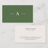 Green Simple Minimal Beruflich Business Cards Visitenkarte (Vorne/Hinten)