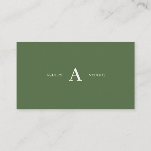Green Simple Minimal Beruflich Business Cards Visitenkarte (Vorderseite)