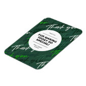 Green Simple minimalist Flat Danke Karte Magnet (Linke Seite)