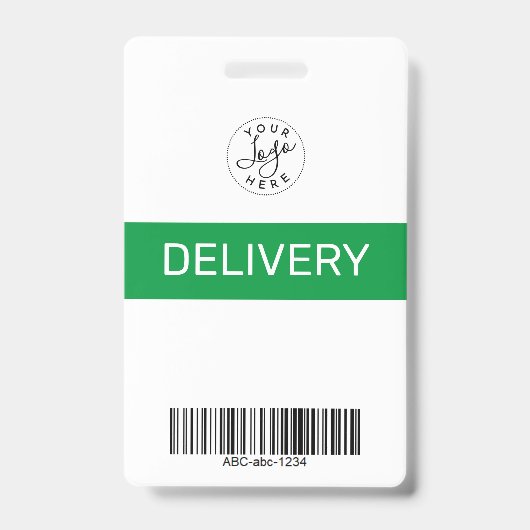 Green Simple Minimalistisch Delivery Pass ID-Abzei Ausweis (Vorderseite)