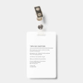 Green Simple Minimalistisch Delivery Pass ID-Abzei Ausweis (Rückseite mit Clip)