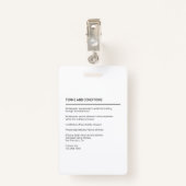 Green Simple Minimalistisch Delivery Pass ID-Abzei Ausweis (Rückseite mit Klammer)