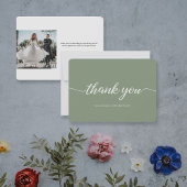 Green Simple Minimalistisch Wedding Danke