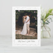 Green Simple Modern Foto Wedding Einladung (Stehend Vorderseite)
