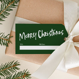 Green Simple Modern Lettering Frohe Weihnachten Geschenkanhänger