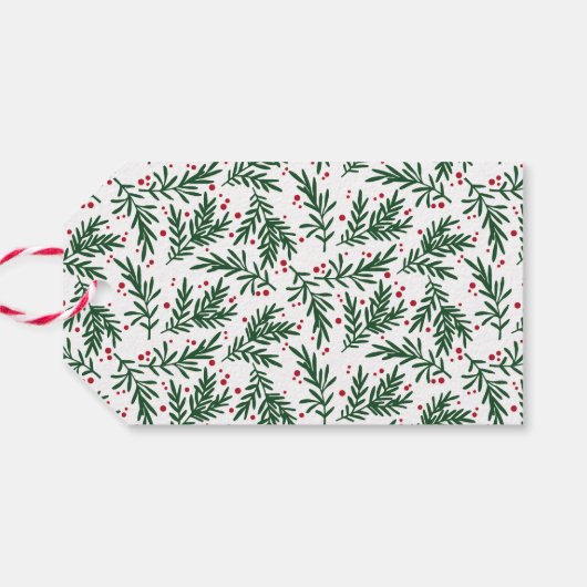 Green Simple Modern Lettering Frohe Weihnachten Geschenkanhänger (Rückseite Horizontal)