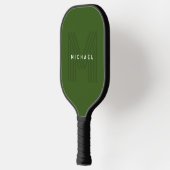 Green Simple Modern Name Monogram Pickleball Schläger (Links)