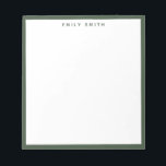 Green Simple Modern Notizblock<br><div class="desc">Green Simple Modern Beruflich Border Notepad</div>