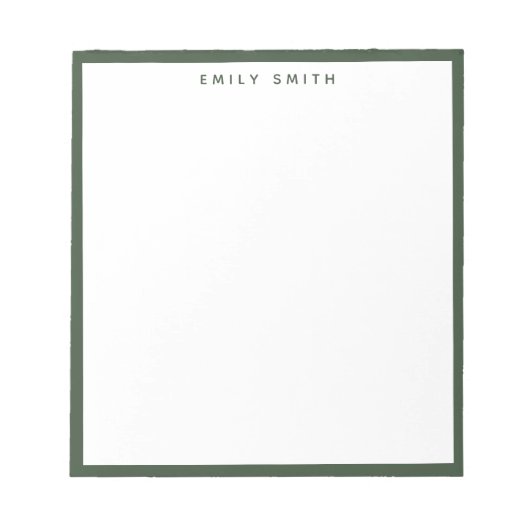 Green Simple Modern Notizblock (Vorderseite)