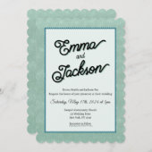Green, Simple, Modern Wedding Invitation Einladung (Vorne/Hinten)