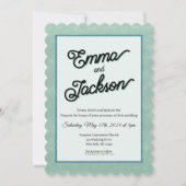 Green, Simple, Modern Wedding Invitation Einladung (Vorderseite)
