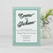 Green, Simple, Modern Wedding Invitation Einladung (Stehend Vorderseite)