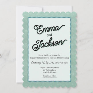 Green, Simple, Modern Wedding Invitation Einladung