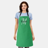 Green Simple Monogram Classic Trendy Schürze (Getragen)