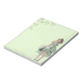 Green Simple Niedlich Anime Boho Notepad Notizblock (Rotiert)