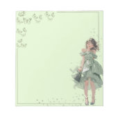 Green Simple Niedlich Anime Boho Notepad Notizblock (Vorderseite)