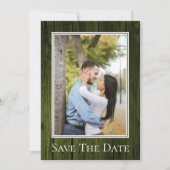 Green Simple Rustic Foto Save the Date (Vorderseite)