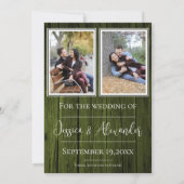 Green Simple Rustic Foto Save the Date (Rückseite)