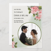 Green Simple Save the Date Einladung (Vorne/Hinten)