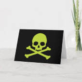 Green Simple Skull und Crossbones Karte (Vorderseite)