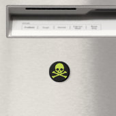 Green Simple Skull und Crossbones Magnet (In Situ (Geschirrspüler))
