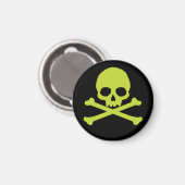Green Simple Skull und Crossbones Magnet (Vorderseite/Rückseite)