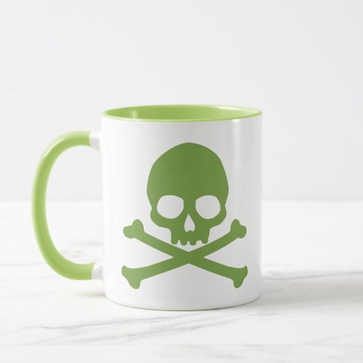 Green Simple Skull und Crossbones Tasse (Links)