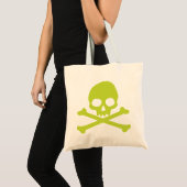 Green Simple Skull und Crossbones Tragetasche (Vorderseite (Produkt))