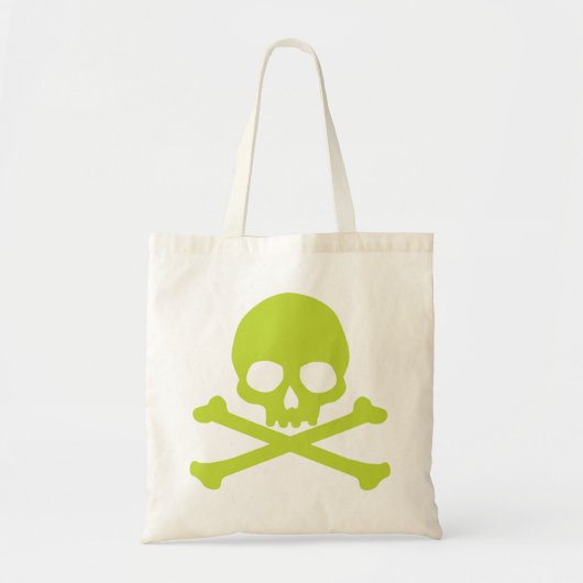Green Simple Skull und Crossbones Tragetasche (Vorne)