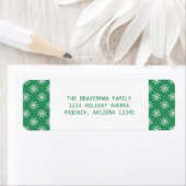 Green Simple Snowflake Holiday Address Labels (Insitu)