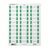 Green Simple Snowflake Holiday Address Labels (Vorne)