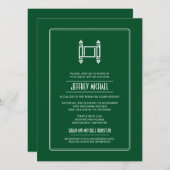 Green Simple Torah Bar Mitzvah Einladung (Vorne/Hinten)