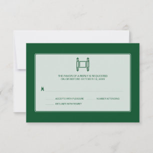 Green Simple Torah Bar Mitzvah UAWG RSVP Karte