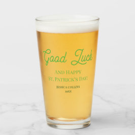 Green Simple Viel Glück Happy St. Patrick's Day Glas