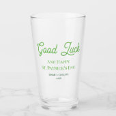 Green Simple Viel Glück Happy St. Patrick's Day Glas (Vorderseite)