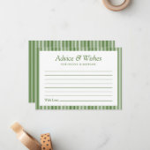Green Simple Wedding Advice and Wishings Card Mitteilungskarte (Vorderseite/Rückseite Beispiel)
