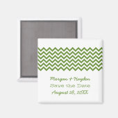 Green Simple Zickzack Save the Date Magnet (Vorderseite/Rückseite)