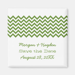 Green Simple Zickzack Save the Date Magnet
