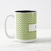 Green Simple Zickzack Two-Tone-Kaffee-Tasse Zweifarbige Tasse (Links)