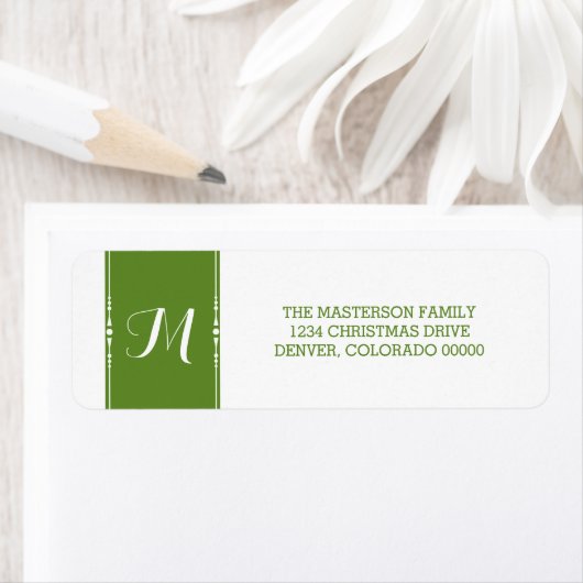 Green Simply Chic Holiday Address Labels (Insitu)